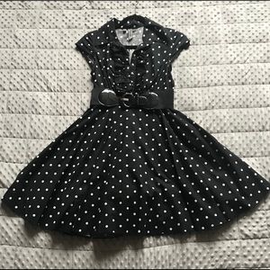 Black and White Polka Dot '50s Style Dress